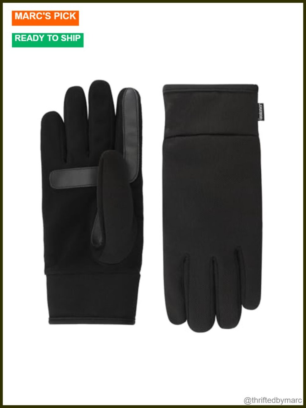 Men's Tech Stretch Touchscreen Double Lined Cold Weather Gloves Water Repellent